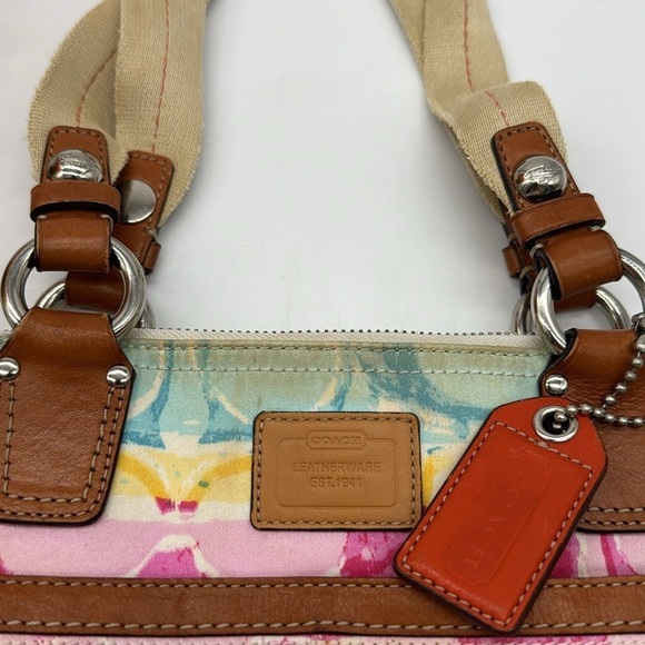 Coach Colorful Logo Lightweight Nylon Tote Bag CP6059 - Picture 3 of 16